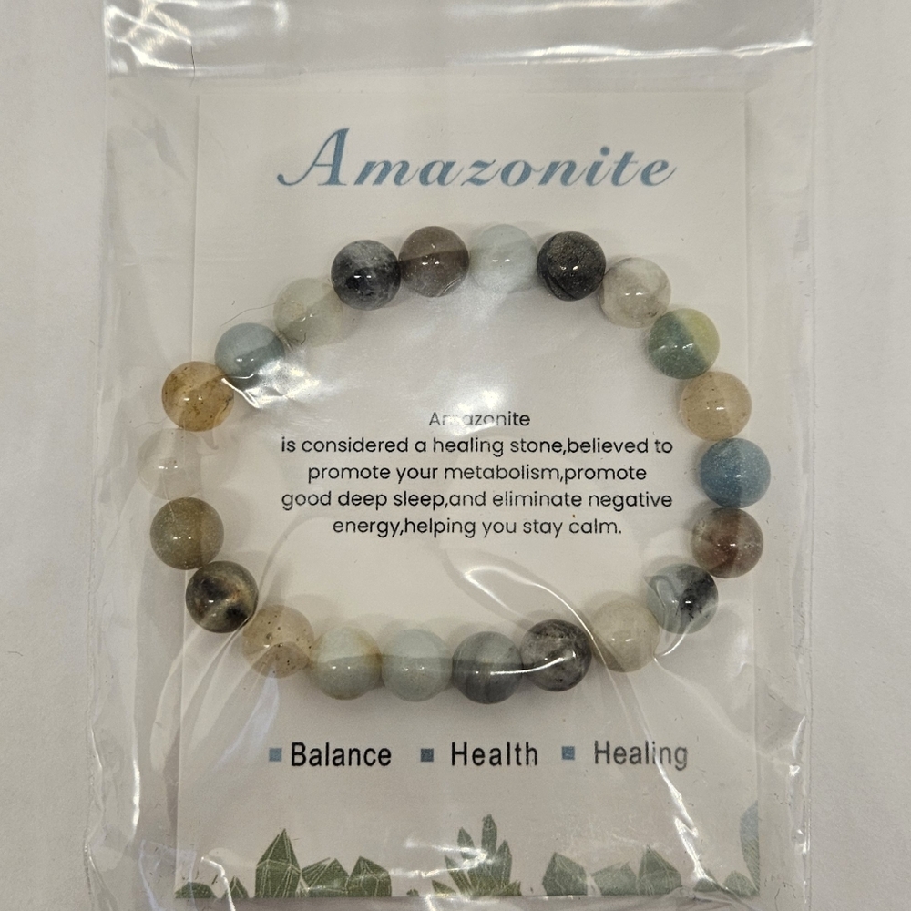 Amazonite Stretch Elastic Bracelet Genuine Real Stones 6 mm
